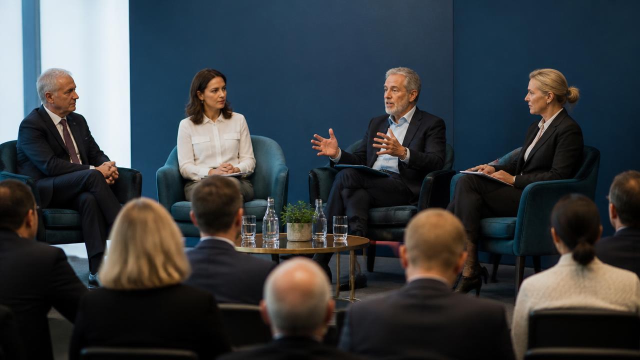 Especialistas em painel expositivo dialogado respondendo perguntas da plateia